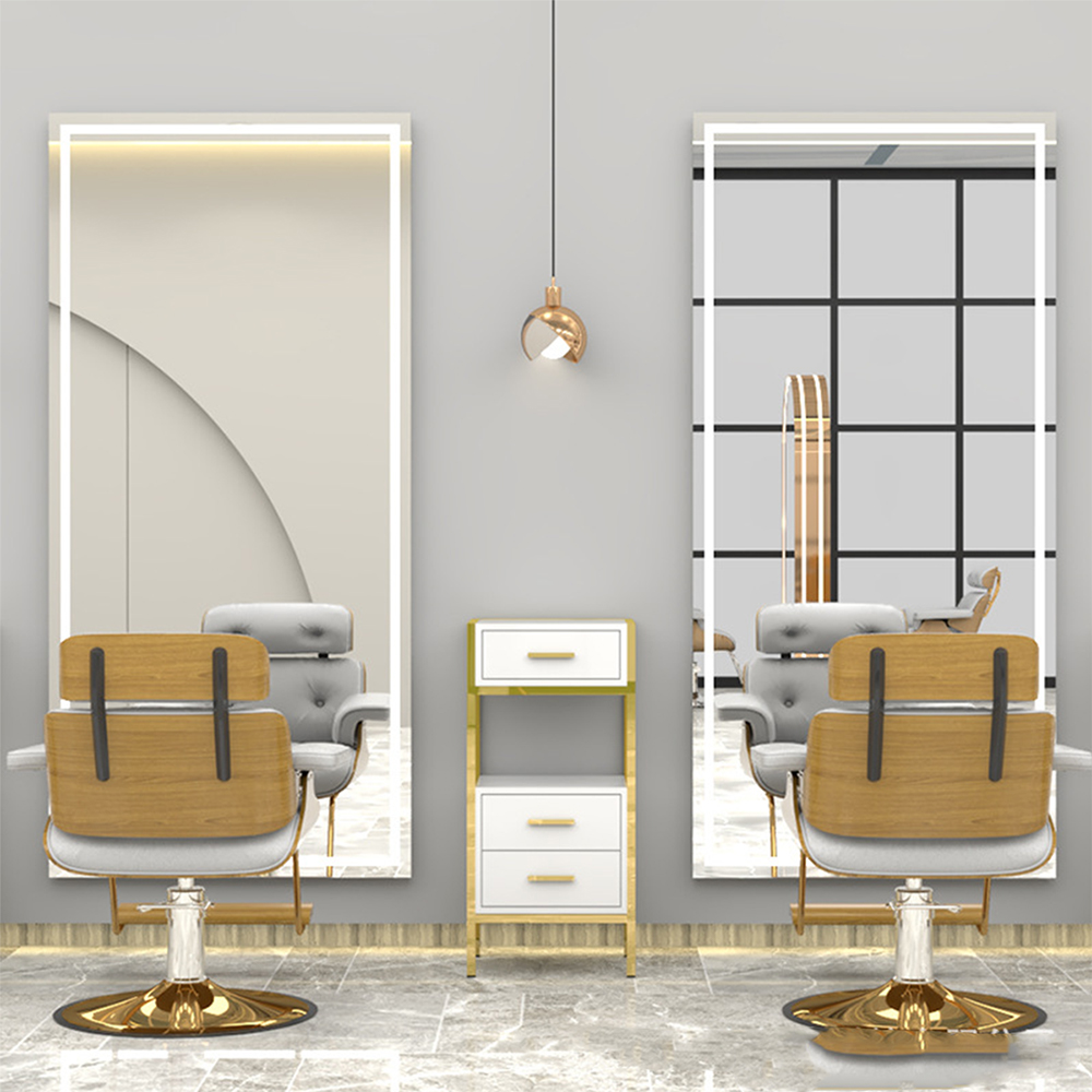 Lumină cu oglindă de salon cu LED fără cadru montată pe perete Oglindă inteligentă Dezaburire dreptunghiulară