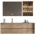 Set de vanitate de baie ieftine, personalizat din fabrică, dulap de baie din lemn, impermeabil cu LED, dulap cu oglindă inteligentă cu oglindă LED