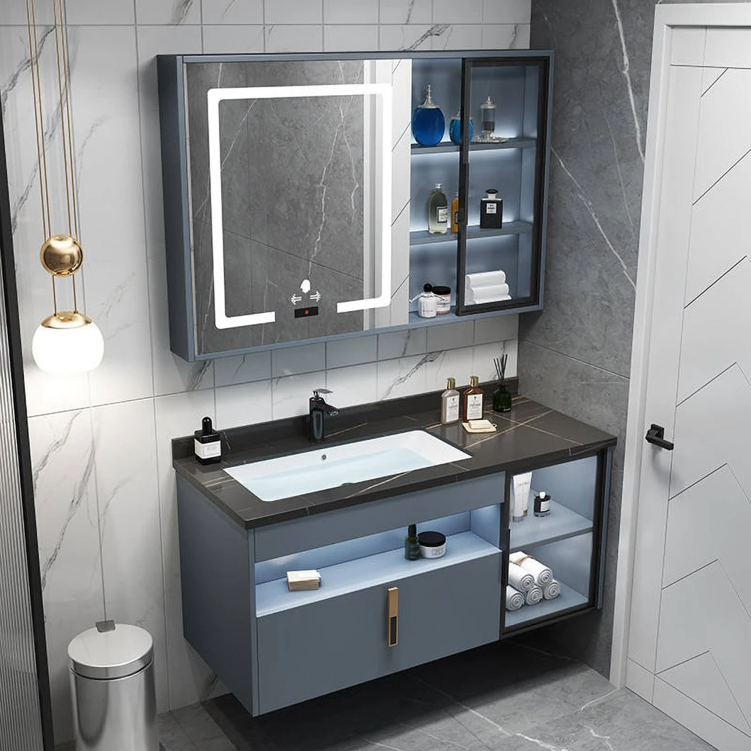 Dulapuri de baie moderne de înaltă calitate, montate pe perete, din placaj, dulapuri de baie din aluminiu cu oglinzi