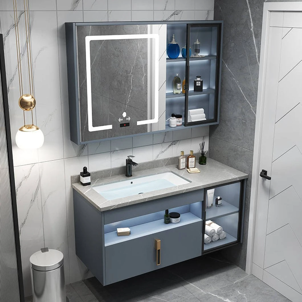 Dulapuri de baie moderne de înaltă calitate, montate pe perete, din placaj, dulapuri de baie din aluminiu cu oglinzi