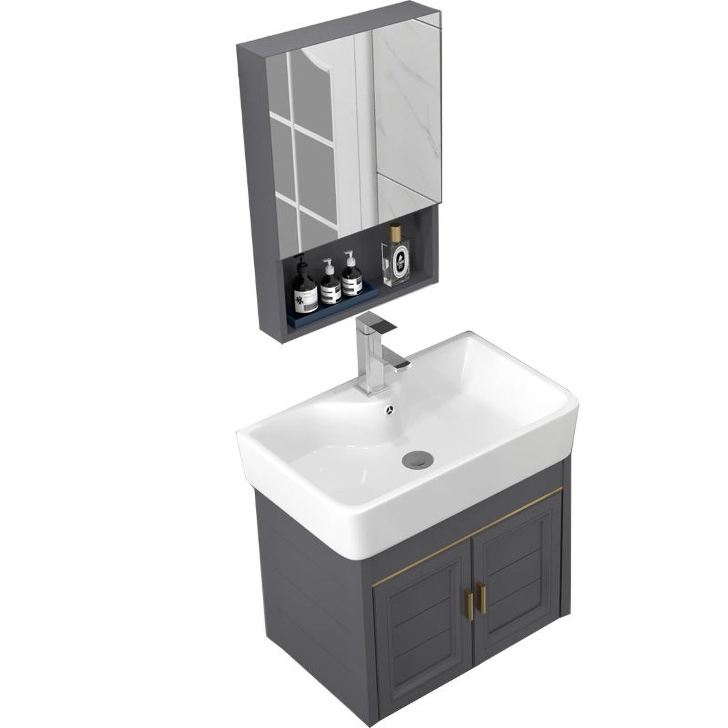 Dulap de medicină de lux, de lux, montat pe perete, rezistent la apă, mini dulap de baie mic modern Baie cu dulap cu oglindă