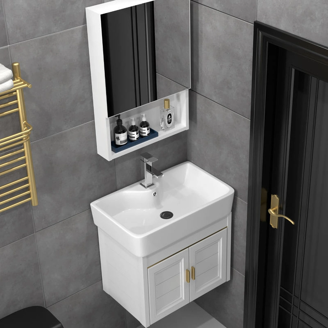 Dulap de medicină de lux, de lux, montat pe perete, rezistent la apă, mini dulap de baie mic modern Baie cu dulap cu oglindă
