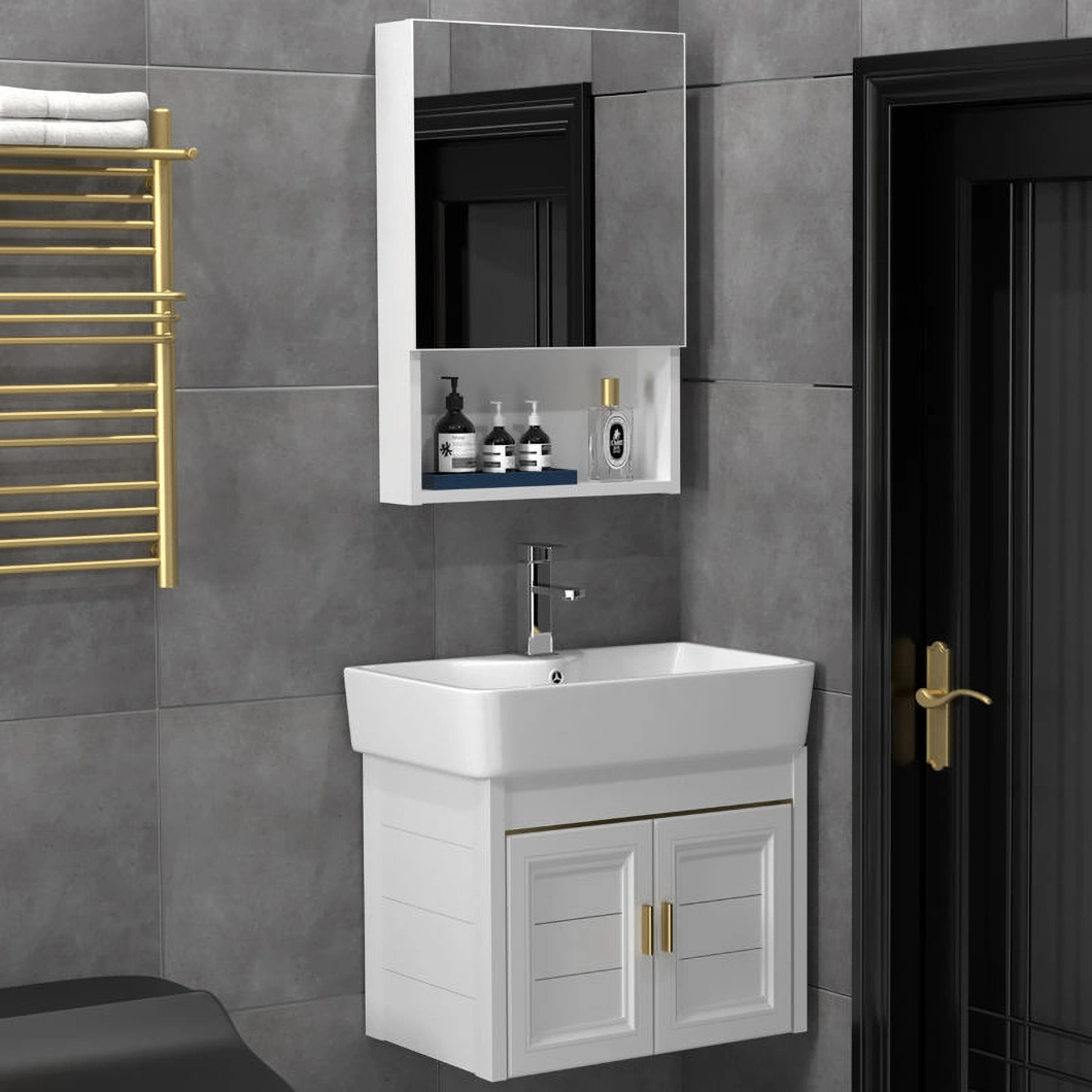 Dulap de medicină de lux, de lux, montat pe perete, rezistent la apă, mini dulap de baie mic modern Baie cu dulap cu oglindă