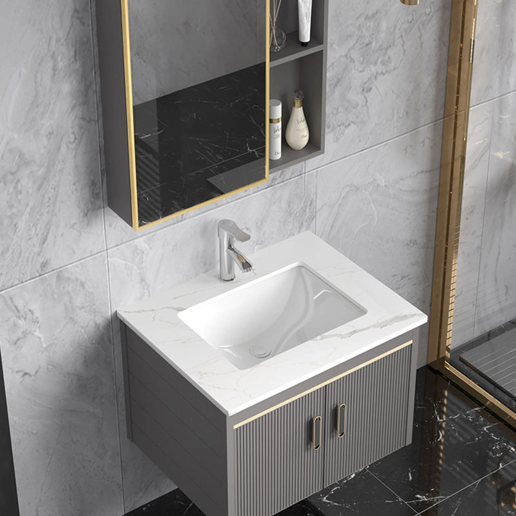 Dulap de medicină de lux, de lux, montat pe perete, rezistent la apă, mini dulap de baie mic modern Baie cu dulap cu oglindă