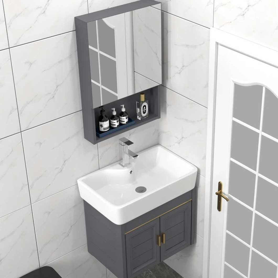 Dulap de medicină de lux, de lux, montat pe perete, rezistent la apă, mini dulap de baie mic modern Baie cu dulap cu oglindă