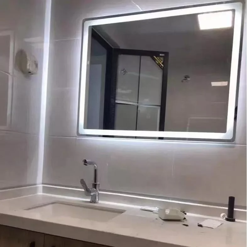 Toaletă în cerc, arc chinezesc, oglinzi rotunde cu LED, perete decorativ, autocolante mari, lungime completă, perete în baie cu lumină LED, oglindă de toaletă