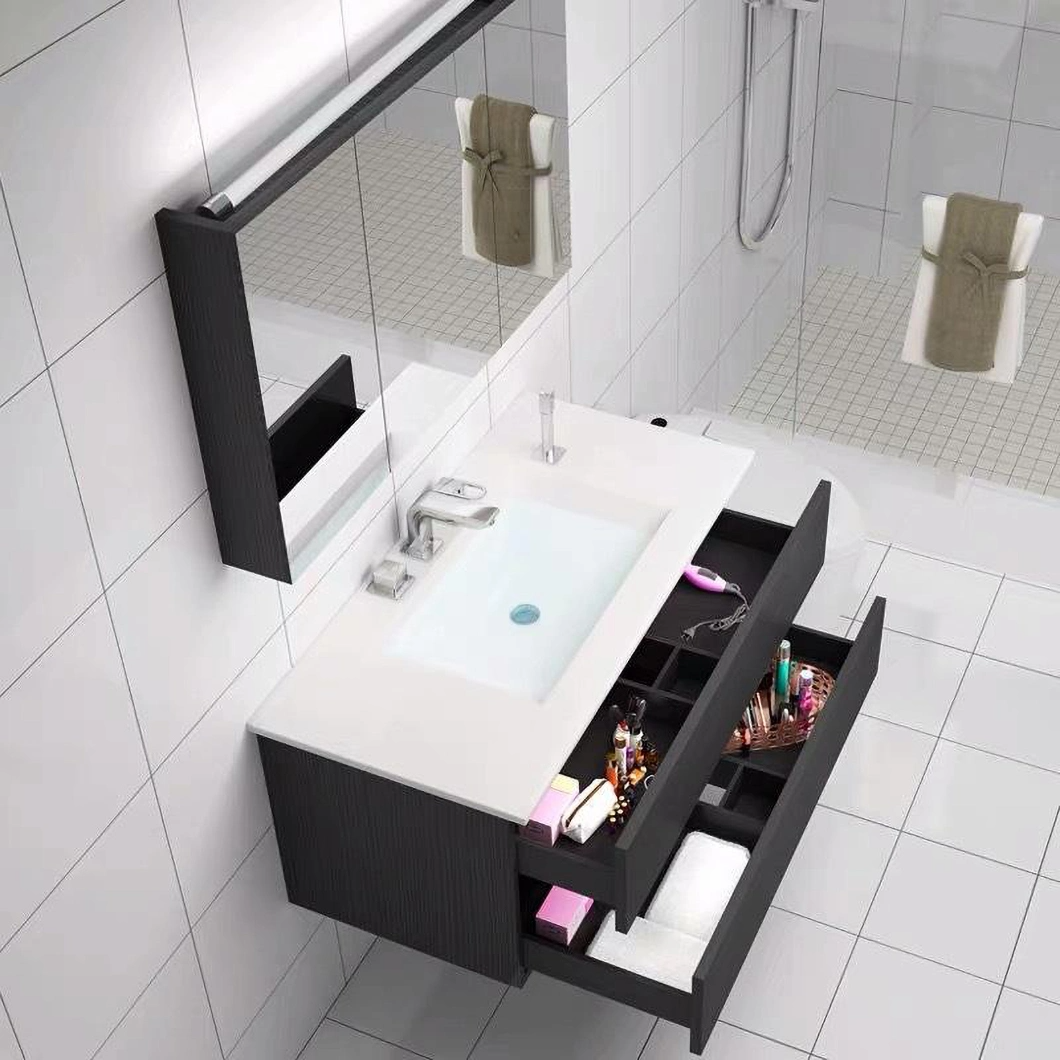 Dulap cu oglindă alb european, modern, mobilier de toaletă, dulap de baie cu chiuvetă din ceramică