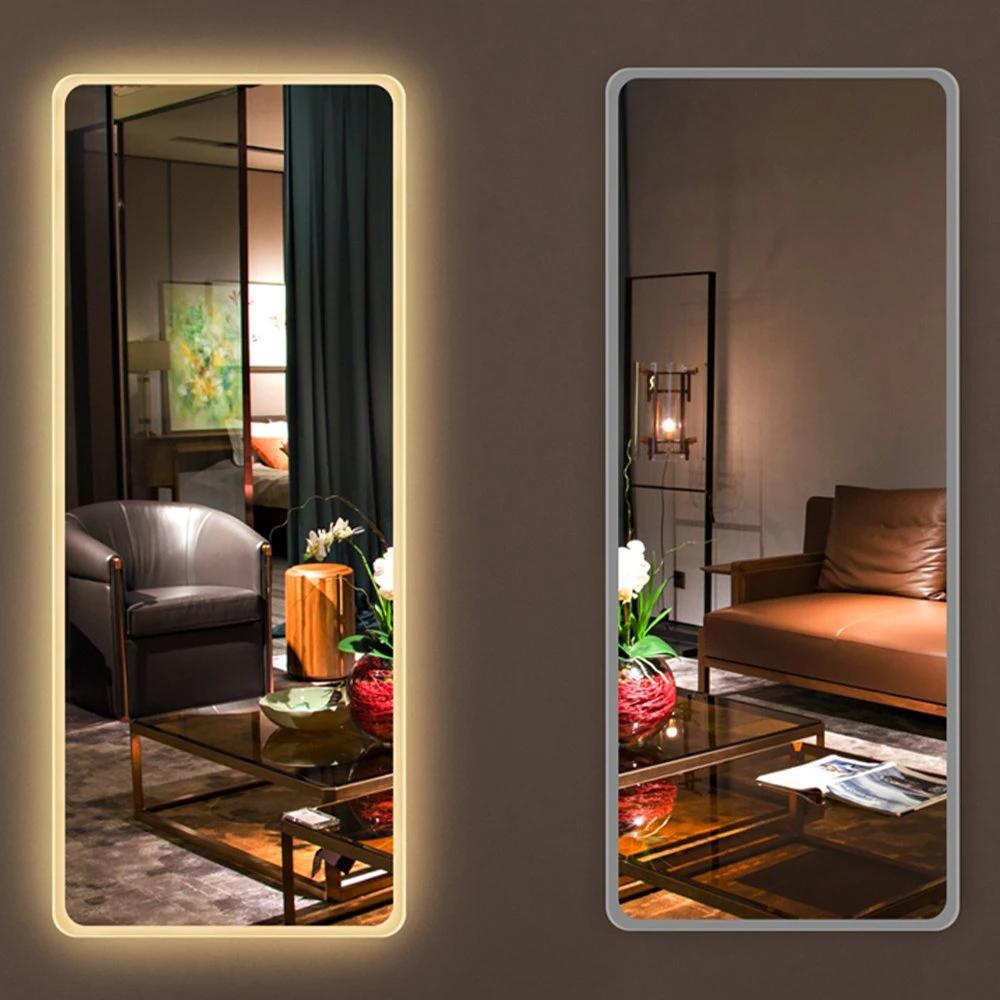Lumină montată pe perete de lungime întreagă Oglinzi de salon cu LED-uri pentru dezaburire