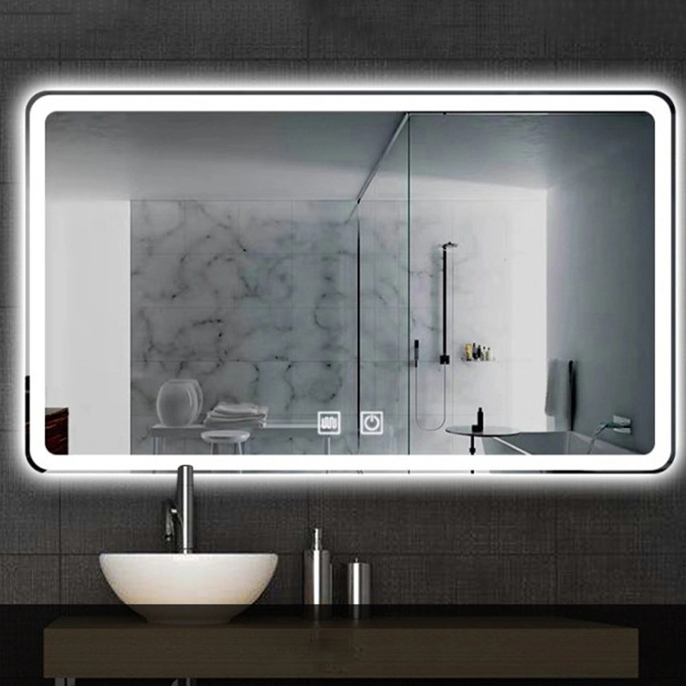 Comerț cu ridicata din fabrică Senzor tactil Decorare perete pentru acasă Mobilier de salon Montat pe perete Make up LED Smart Home LED Oglindă de baie cu dezaburire și difuzor Bluetooth