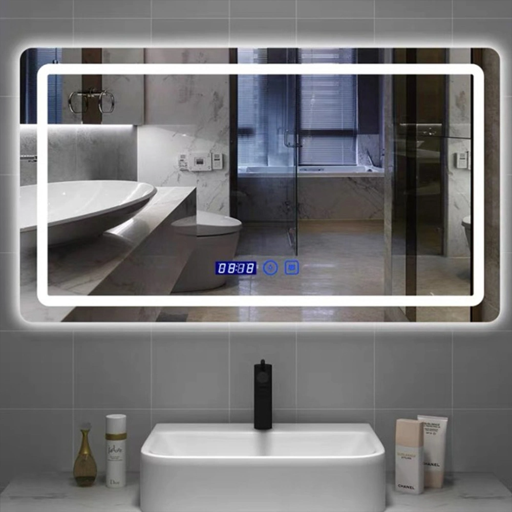 Comerț cu ridicata din fabrică Senzor tactil Decorare perete pentru acasă Mobilier de salon Montat pe perete Make up LED Smart Home LED Oglindă de baie cu dezaburire și difuzor Bluetooth