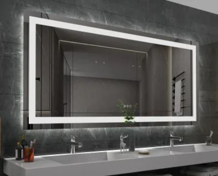 Comerț cu ridicata din fabrică Senzor tactil Decorare perete pentru acasă Mobilier de salon Montat pe perete Make up LED Smart Home LED Oglindă de baie cu dezaburire și difuzor Bluetooth