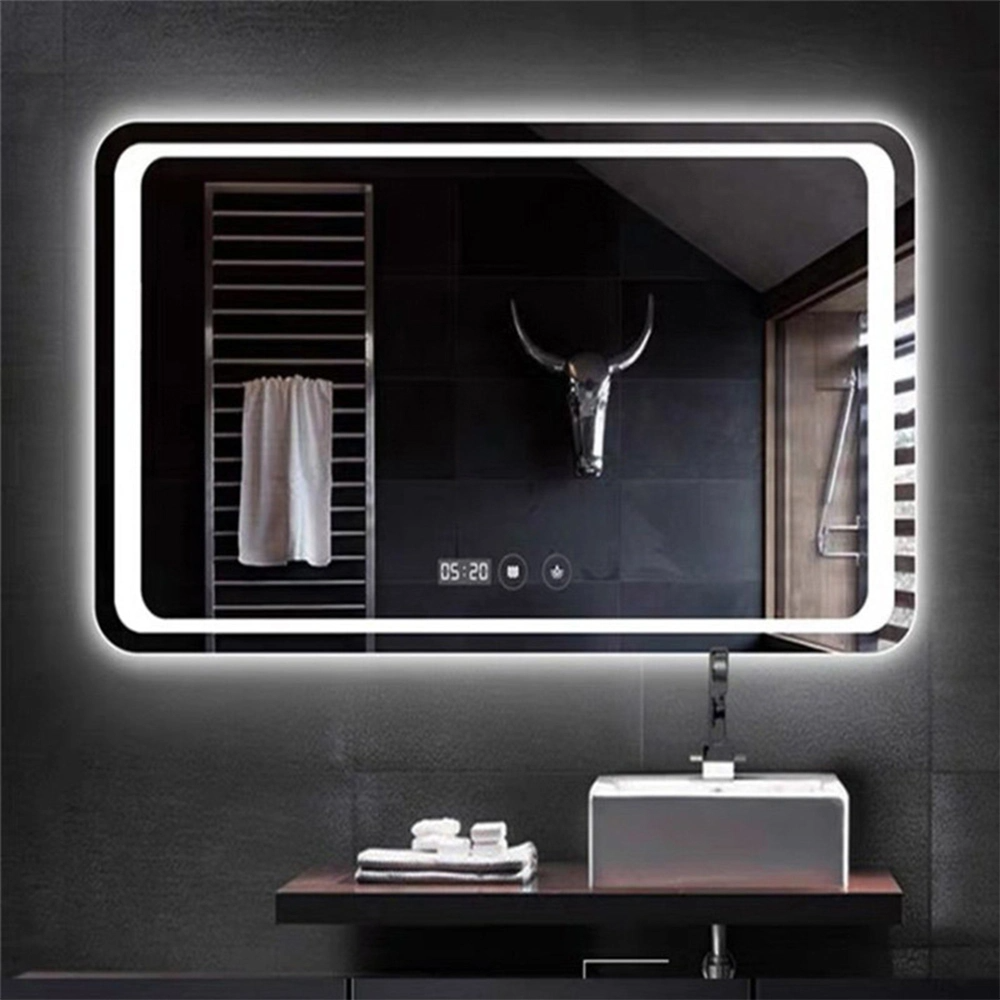 Comerț cu ridicata din fabrică Senzor tactil Decorare perete pentru acasă Mobilier de salon Montat pe perete Make up LED Smart Home LED Oglindă de baie cu dezaburire și difuzor Bluetooth