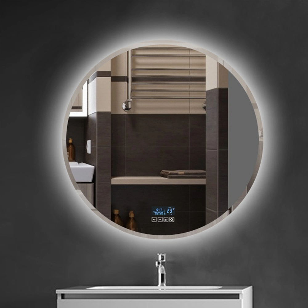 Oglindă circulară decorativă, rotundă, de 24 inchi, cu mărgele albe