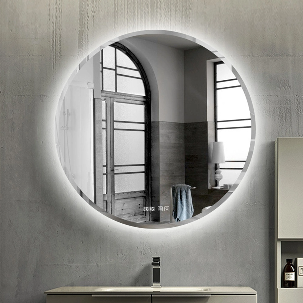 Oglindă circulară decorativă, rotundă, de 24 inchi, cu mărgele albe