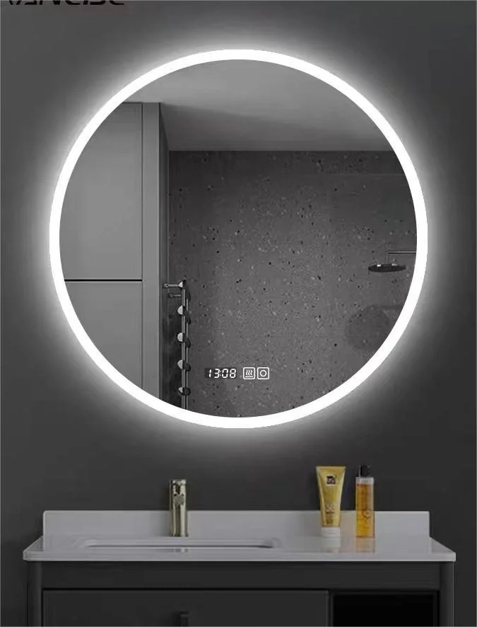 Oglindă de baie cu lumini Oglindă inteligentă de vanitate cu iluminare anti-ceață, montată pe perete cu LED, reglabilă pentru baie Illu