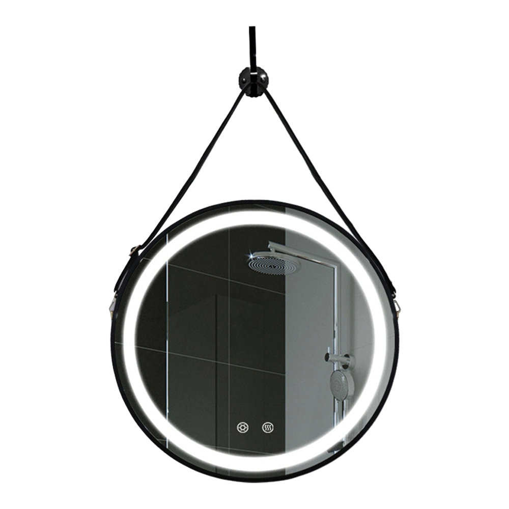 Oglindă de baie pentru baie 60 cm 80 cm Oglindă de baie decorativă modernă, rotundă, anti-ceață, cu LED