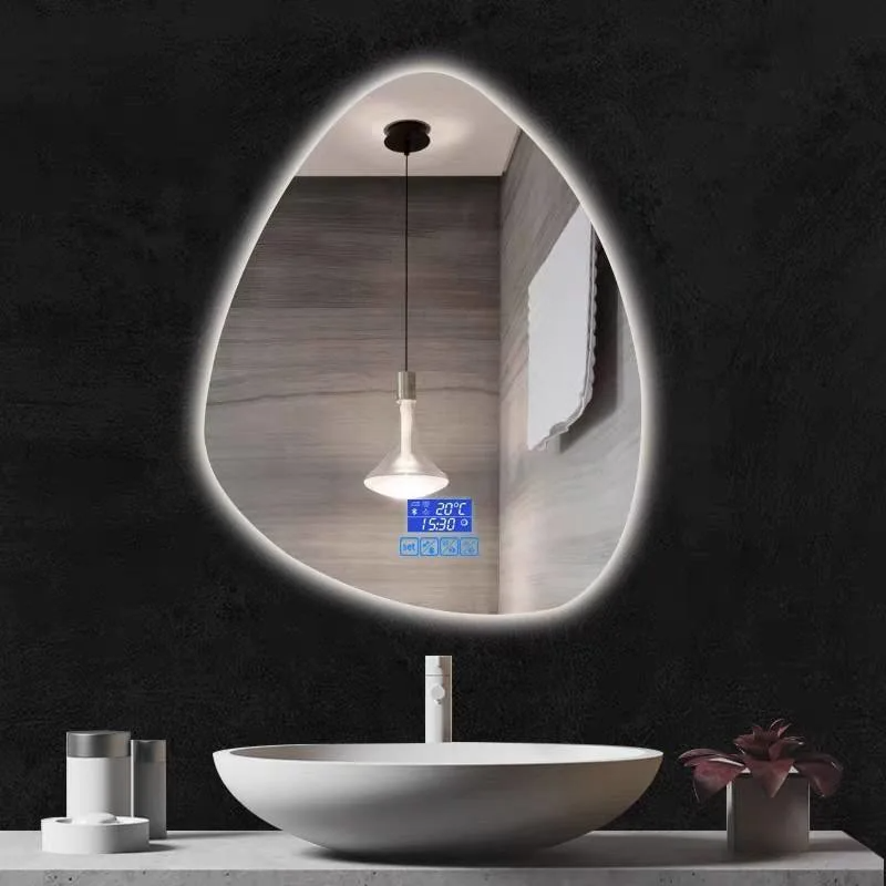 Iluminare personalizată neregulată Oglindă pentru baie Cadă montată pe perete Oglindă cu LED inteligentă pentru vanitate de interes special
