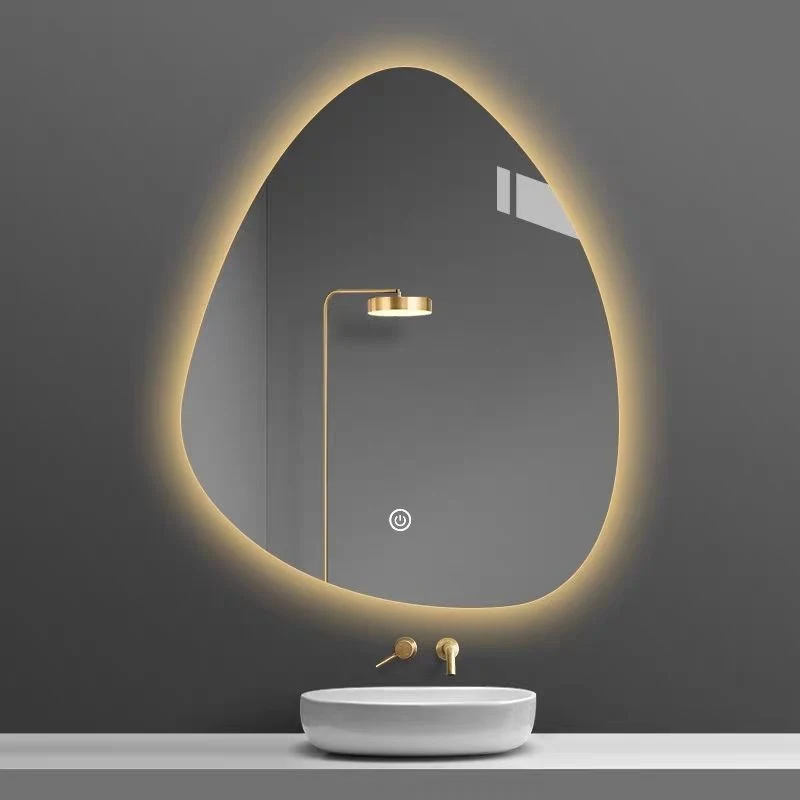 Iluminare personalizată neregulată Oglindă pentru baie Cadă montată pe perete Oglindă cu LED inteligentă pentru vanitate de interes special