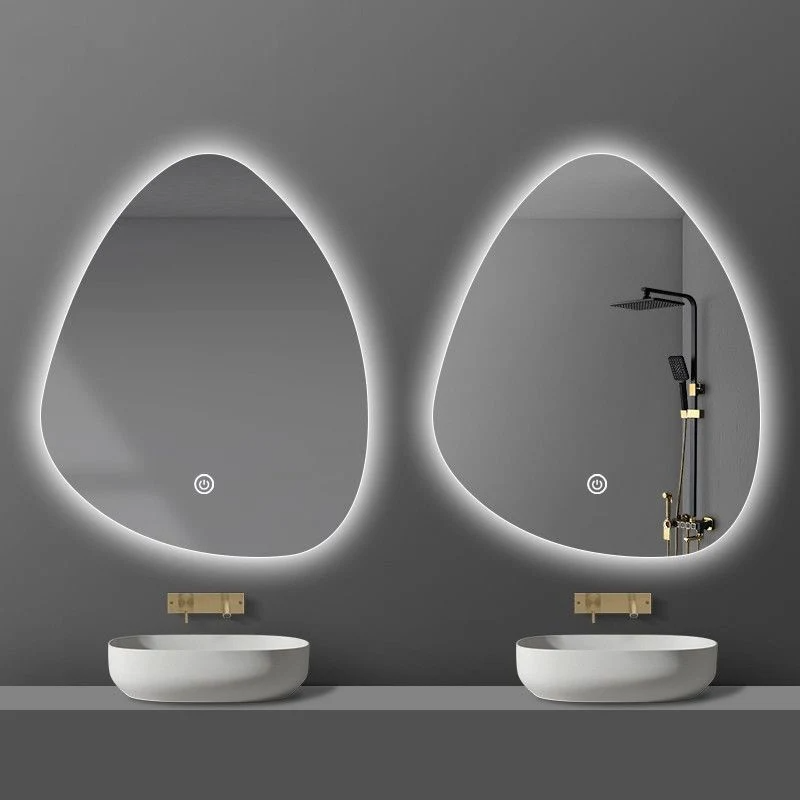 Iluminare personalizată neregulată Oglindă pentru baie Cadă montată pe perete Oglindă cu LED inteligentă pentru vanitate de interes special