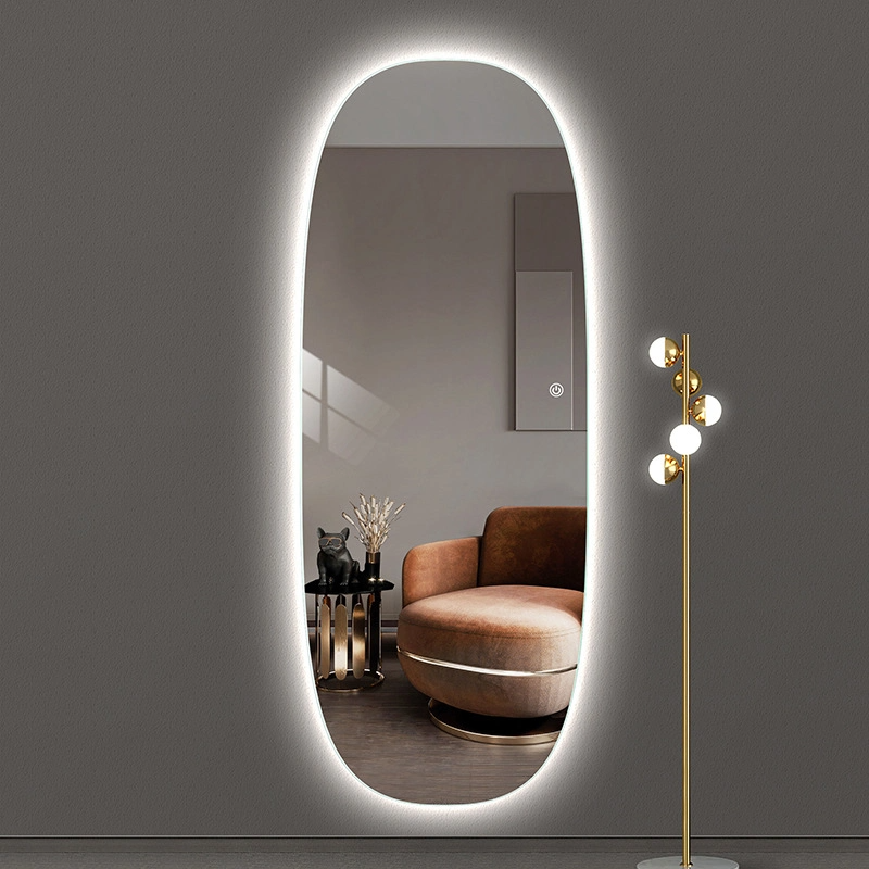 Oglindă montată pe perete Magazin de îmbrăcăminte decorativă cu LED Cabine de montaj Oglindă inteligentă tridimensională pe toată lungimea