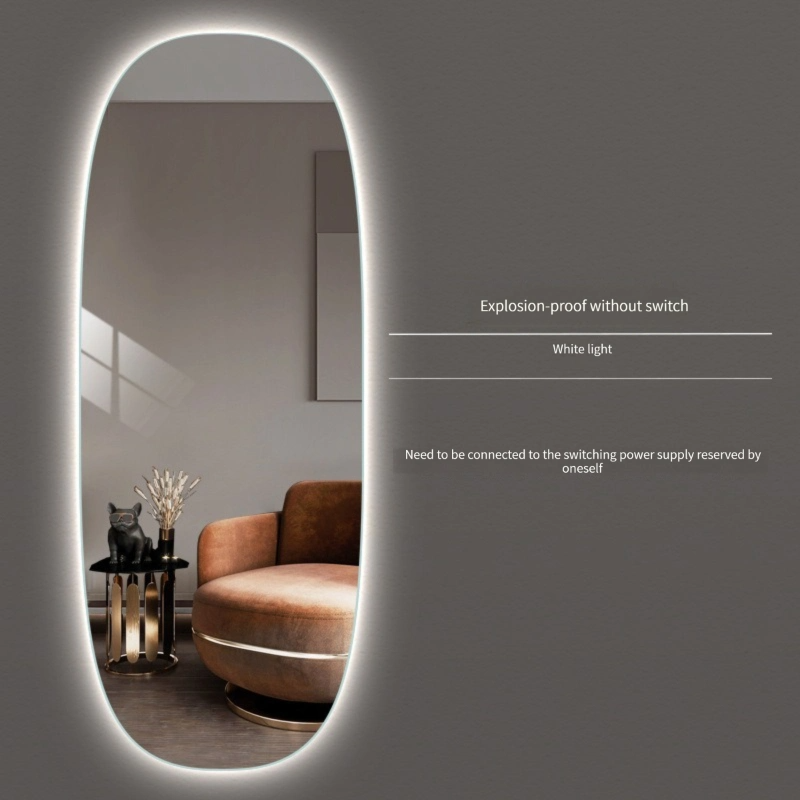 Oglindă montată pe perete Magazin de îmbrăcăminte decorativă cu LED Cabine de montaj Oglindă inteligentă tridimensională pe toată lungimea