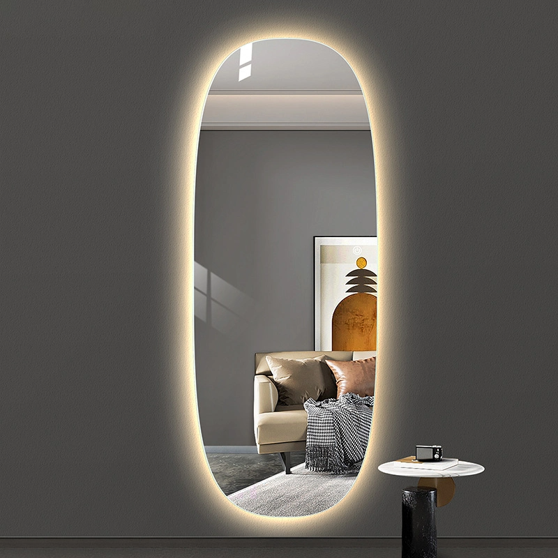 Oglindă montată pe perete Magazin de îmbrăcăminte decorativă cu LED Cabine de montaj Oglindă inteligentă tridimensională pe toată lungimea