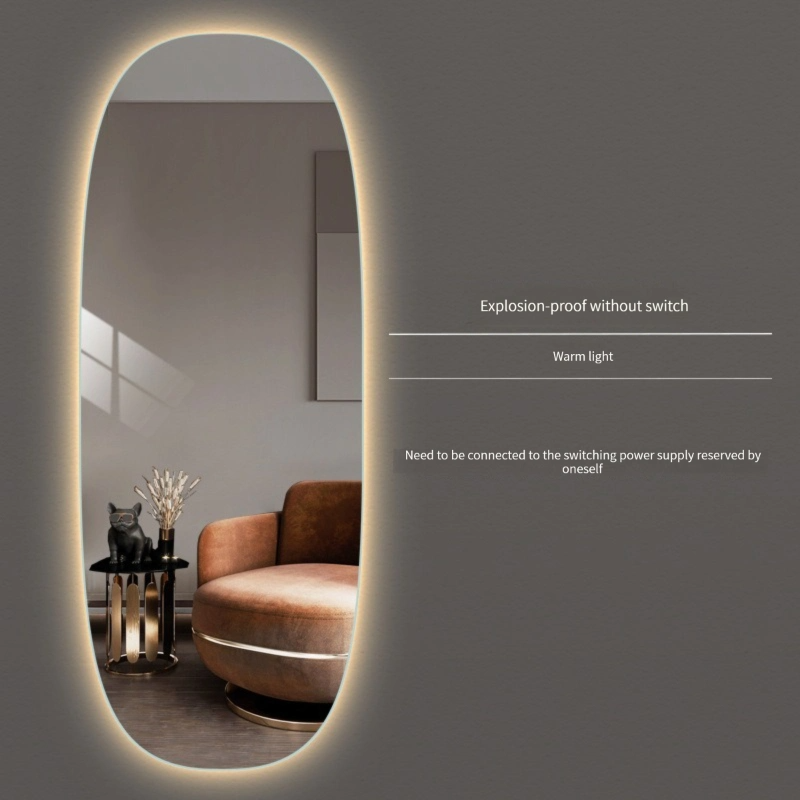 Oglindă montată pe perete Magazin de îmbrăcăminte decorativă cu LED Cabine de montaj Oglindă inteligentă tridimensională pe toată lungimea