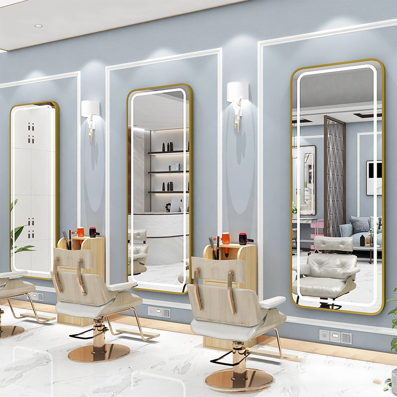 Lumină pentru oglindă de salon cu LED montată pe perete Oglindă inteligentă dreptunghiulară Dezaburire Dressing Oglindă cu LED-uri de lungime completă