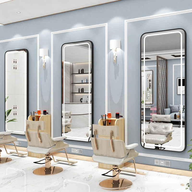 Lumină pentru oglindă de salon cu LED montată pe perete Oglindă inteligentă dreptunghiulară Dezaburire Dressing Oglindă cu LED-uri de lungime completă