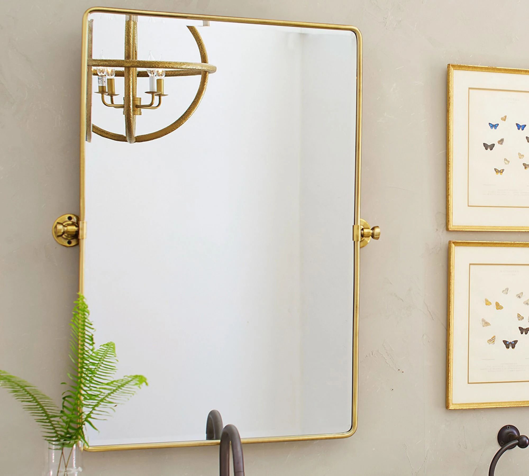 Decor grațios de perete de hotel Oglindă de baie personalizată de lux modernă